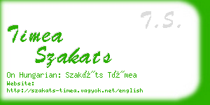 timea szakats business card